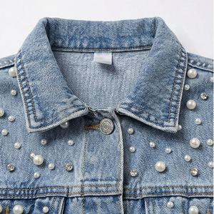 Oferta de Descuento Chaqueta Vaquera para Mujer, Estilo Moderno con Dobladillo Deshilachado, Acabado Lavado, Corte Holgado, Ropa de Calle a la Moda, Abrigo Elegante de Alta Calidad - Product Image 4