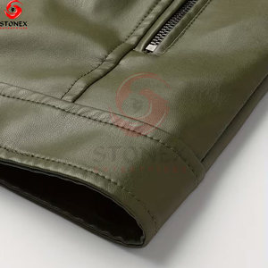 New High Quality <b>Leather</b> <b>Jacket</b> for Men Vintage Style Waterproof Zipper Closure <b>Winter</b> Wear - Product Image 5