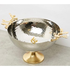 ชามใส่ช็อคโกแลตสีเงินพร้อมดีไซน์แบบทุบทำด้วยมือชามสำหรับเสิร์ฟลูกกวาดสุดหรูทำจากสเตนเลสสตีล - Product Image 1