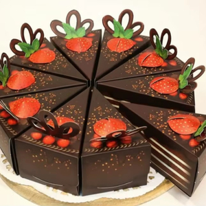 Juego de 10 Cajas para Rebanadas de Pastel de Chocolate |   Empaque Individual para Regalo de Postre |   Cajas de Regalo de Alta Calidad - Product Image 1