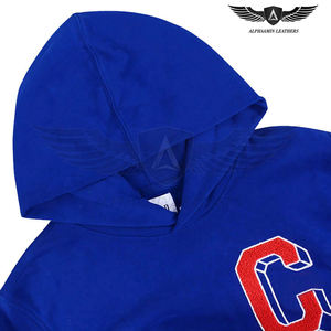 Mode de qualité supérieure personnalisée meilleur matériel Chenille broderie Logo couleur bleue polyester respirant sweats à capuche en coton - Product Image 3