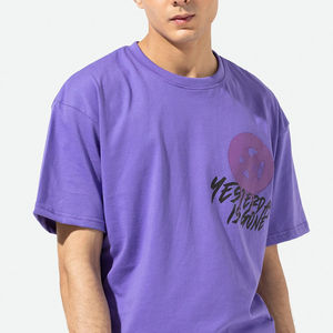 2024 haute qualité coton surdimensionné goutte épaule hommes T-Shirts Logo personnalisé tricoté conception en gros - Product Image 4