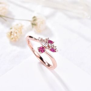 แหวนเพชรเครื่องประดับทอง18kt พลอยทัวร์มาลีนสีชมพูธรรมชาติหรูหราดีไซน์ใหม่แหวนทองทึบแหวนประดับเพชรแท้พร้อมแหวนเพชรแท้ - Product Image 3