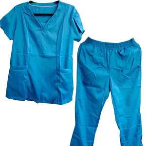 Uniforme médical infirmière gommage ensembles femmes hommes fermeture éclair basique 2 pièces haut cordon pantalon chiné allaitement mince tunique gommage infirmière - Product Image 5
