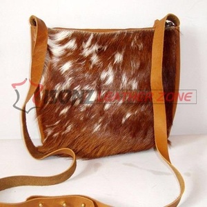 Bolsos de cuero con pelo de piel de vaca Bolso de cuero genuino - Product Image 4