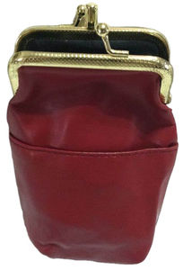 Pour pochette à briquet carrée en cuir moderne avec boucle marron - Product Image 3