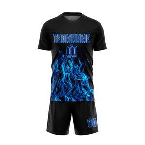 Conjuntos de camisetas de fútbol personalizadas, kits de camisetas de fútbol juveniles de tela de poliéster ajustada de media manga con diseño de sublimación - Product Image 3