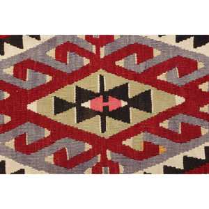 Tapis turc, grand tapis vintage 5,7x11,4 pieds, tapis oriental en laine rouge et gris - Product Image 4