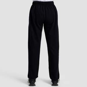 Women's Comfortable Breathable Casual Pants High-Waisted Mid-<b>Waist</b> <b>Elastic</b> <b>Waist</b> Black Terry Blend <b>Trousers</b> Plain Dyed Wrinkled - Product Image 1
