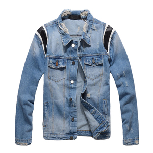 Premium Men Regular Fit 100% Cotton <b>Denim</b> Jacket Washed Trucker Jean <b>Coat</b> Vintage Winter Y2K Hip Hop Casual Urban Street Fashion - Product Image 3