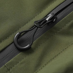 <b>Men's</b> Customizable Windproof <b>Hooded</b> <b>Cardigan</b> Jacket for Spring Autumn All-Match Solid Color Sports Outdoor Stand High Street - Product Image 6