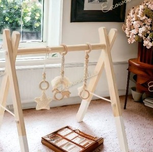 Wholesale Customized Wooden Triangular Pet <b>Bed</b> with Hanging Toy for Babies and Kids Bedroom & Outdoor Use - Product Image 4