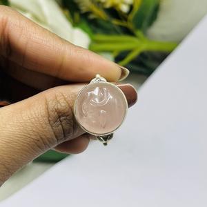 Pendentif en quartz rose de style vintage fait à la main bijoux fins en argent sterling 925 bijoux en pierres précieuses et breloques - Product Image 3