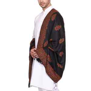 Men's Elegant Wool <b>Shawl</b> Winter Warm Soft Breathable Solid Traditional <b>Wrap</b> - Product Image 4