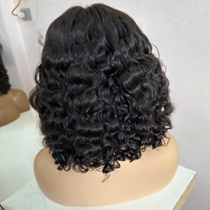 Perruque vietnamienne dentelle frontale HD Remy cheveux 100% naturel crépus bouclés vague profonde Double dessiné cuticule bande Ins Extensions - Product Image 3