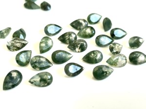 Agate de mousse naturelle de qualité supérieure 7x10mm poire à facettes de qualité supérieure-agate de mousse lâche de qualité supérieure - Product Image 5