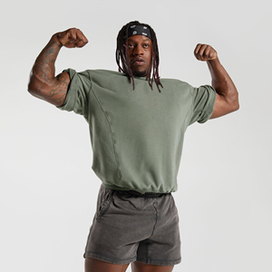 Fabricante de camisetas de alta calidad Precio asequible Camiseta de manga corta de color personalizado desteñida para hombre Tallas grandes Camiseta de lavado ácido en blanco - Product Image 4