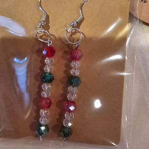 Pendientes de cuentas bohemias con flecos en cascada Andy de diseño turquesa, regalo de joyería único - Product Image 1