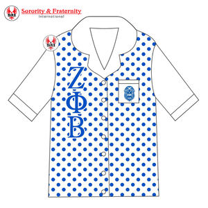 Zeta Phi Beta imprimé été femmes Satin pyjama ensembles personnalisé Modal bambou Viscose PJ vêtements de nuit avec passepoil - Product Image 5