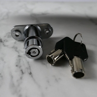 Serrure de remorque tubulaire haute sécurité en alliage de zinc finition chromée 60 mm ANSI Grade 2 avec 2 clés pour véhicule, armoire et distributeur automatique