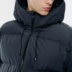 Chaqueta acolchada con capucha personalizable frontal con cuello levantado para hombre al por mayor, prendas de vestir gruesas con aislamiento de invierno - Product Image 3