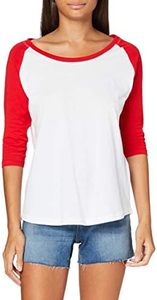 Top qualité femmes à manches longues 100% coton 160 grms Raglan T-Shirt filles trois-quarts manches t-shirt femmes T-Shirts vêtements - Product Image 6