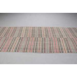 Alfombra Turca Kilim de 3,4x10,4 pies (105x318 cm), Alfombra Vintage Gris con Puntos - Product Image 3