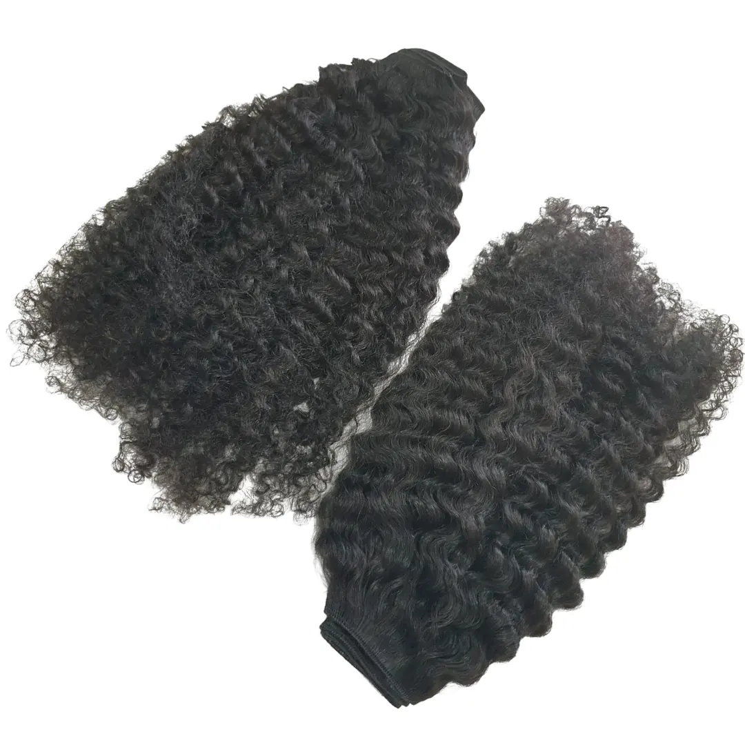 STEAMMED KINKY CURLY HAIR, LONG LASTING CURL HAIR TEXTURE, 100%HUMAN REMY HAIR, NO CHEMICALS ADDED