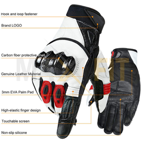 Fabricant pakistanais gants en cuir de vachette véritable pour moto course protection des mains veste de sport - Product Image 5