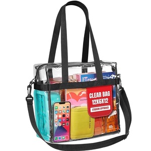 Sac fourre-tout transparent à fermeture éclair sécurisée, approuvé pour les stades, capacité 3L+, bretelles personnalisables, idéal pour les événements sportifs - Grande Vente - Product Image 1