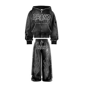 Tendance sur les tailles L'acide était avec le soleil fané Conception personnalisée OEM Survêtement vierge, Vente en gros OEM Nouveau survêtement Offre Spéciale personnalisé - Product Image 4