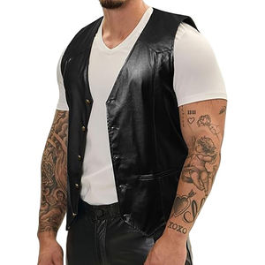 Gilet de costume en cuir véritable pour hommes gilet de cow-boy occidental décontracté col en V gilet léger de qualité supérieure sur mesure 2025 nouveau Style gilets - Product Image 1