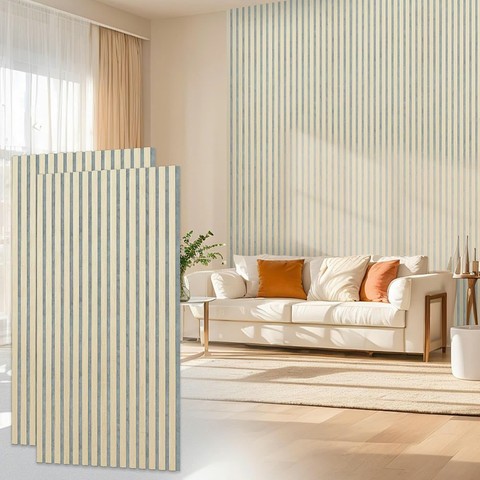 Modern Rubber Core Acoustic Panels Wood Wool Decorative MDF Wall Panels for Home Living Room Gym Nature Veneer Acoustic for Home