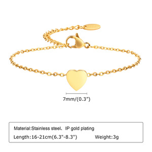 Pulsera de Acero Inoxidable con Letra Inicial del Alfabeto en Forma de Corazón, Chapada en Oro de 18K, 26 Letras, Joyería Unisex Moderna - Product Image 6