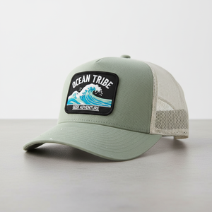 Wholesale Custom Logo Mesh Trucker Hat Outdoor Sports 2026 Anchor Design Sage Green Adjustable <b>Snapback</b> <b>Caps</b> - Product Image 4