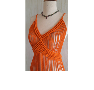 Robe de festival tendance pour la future mariée, vêtements de festival en coton tissé à la main, bustier court, robe de plage en macramé pour femmes - Product Image 2