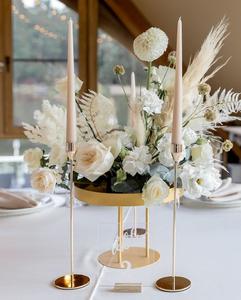 Centro de mesa de boda de hierro decorativo de alta calidad para una decoración de mesa de recepción de boda elegante y elegante con encanto - Product Image 6