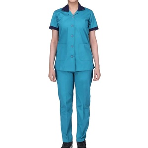 Blouse de travail pour femme médecin, fermeture à boutons, qualité médicale, construction durable, en polyester et coton, pour cliniques dentaires - Product Image 1