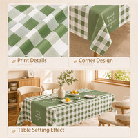 Nappe en PVC à carreaux, nappe rectangulaire en vinyle imperméable et anti-taches, nappe personnalisée imprimée en usine