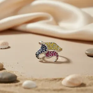 จี้เงินประดับทับทิมและไพลินสำหรับผู้หญิง ชุบทองคำขาว ประดับพลอย จี้เครื่องประดับทางศาสนา ชุบโรเดียม จี้แพลตตินัม - Product Image 3