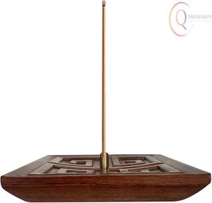 Boîte à encens décorative en bois avec couvercle, 100 % naturelle et durable, pour bâtonnets et cônes d'encens, utilisation sans cendres - Product Image 4