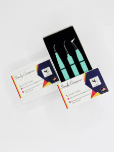 Pince à épiler d'extension de cils à pointe en fibre vert clair avec logo personnalisé - Product Image 6