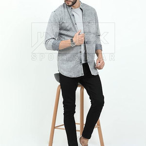 Camisas vaqueras para hombre, precio al por mayor, camisas vaqueras para hombre de talla grande, camisas vaqueras ligeras para hombre recién llegadas - Product Image 4