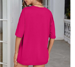 T-shirt en coton surdimensionné personnalisé de haute qualité pour femmes 100% T-shirts vierges décontractés d'été du Bangladesh avec décoration de Logo - Product Image 2