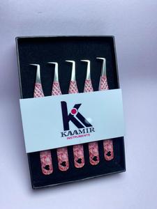 ชุดปากคีบต่อขนตาปลายเรียบกันแม่เหล็กปลายไฟเบอร์บูตสแตนเลสด้ามจับเพชรออกแบบโลโก้ได้ตามต้องการ - Product Image 3