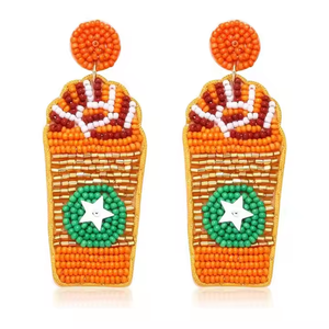 Pendientes de Latte de especias de calabaza de la mejor calidad, bordado de cuentas de semillas con bordado de cuentas de semillas de perlas, pendientes g de MD artesanías - Product Image 2