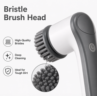 Nettoyeur électrique sans fil 1200 mAh, étanche IPX5, avec têtes en nylon, brosse de nettoyage pour salle de bain, évier, sol, carrelage, cuisine, usage domestique