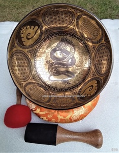 Venta al por mayor tibetano hecho a mano latón cuencos cantores arte especial Feng Shui estilo Metal artesanía - Product Image 3