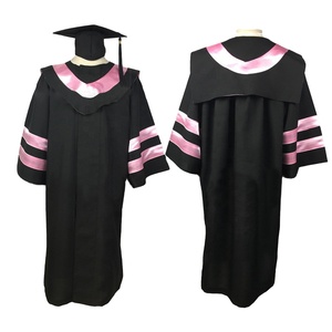 Barato poliéster Universidad adultos Escuela Secundaria negro mate personalizado graduación sombrero y vestido vestidos para la universidad - Product Image 2