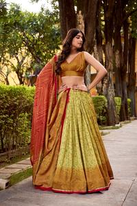 Colección de Lehengas de Moda para Mujer, Lehenga Choli de Seda Vichitra con Estampado Digital para Bodas y Festivales - Product Image 3